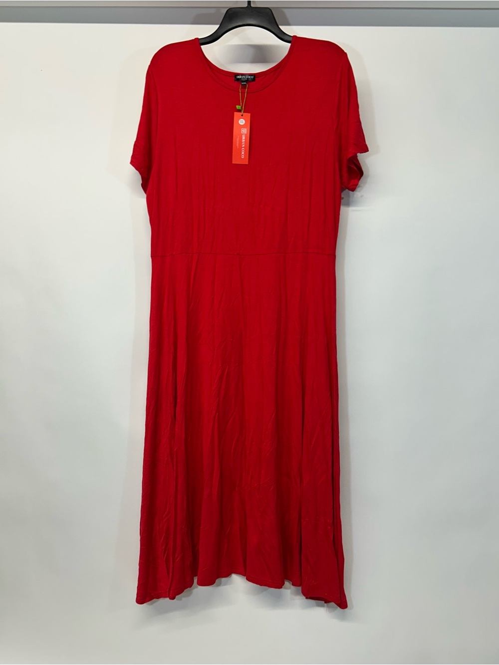 NWT Urban Coco Women's Red Short-Sleeve Maxi Dress — Elevated Everyday Style XXL